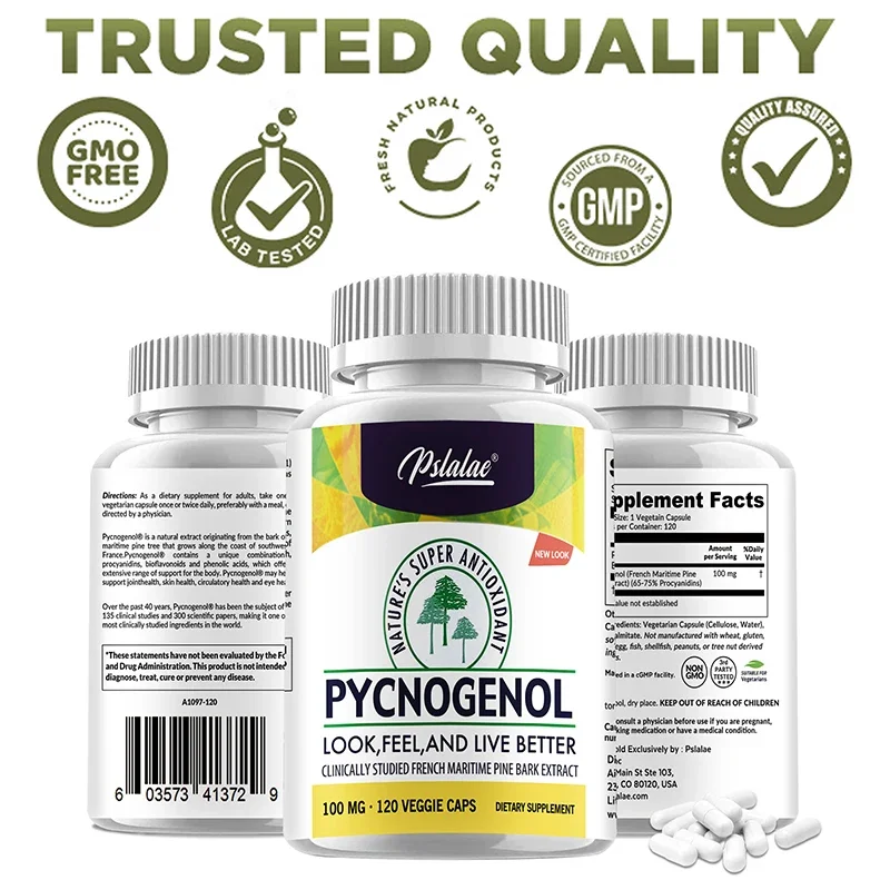 Pycnogenol Supplement Promote Skin Elasticity and Moisture Anti-oxidation Support Blood Circulation