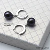 Wedding Natural Freshwater Grey Pearl Hoop Earrings Women,925 Sterling Silver Pearl Earring Girl Birthday Gift 6