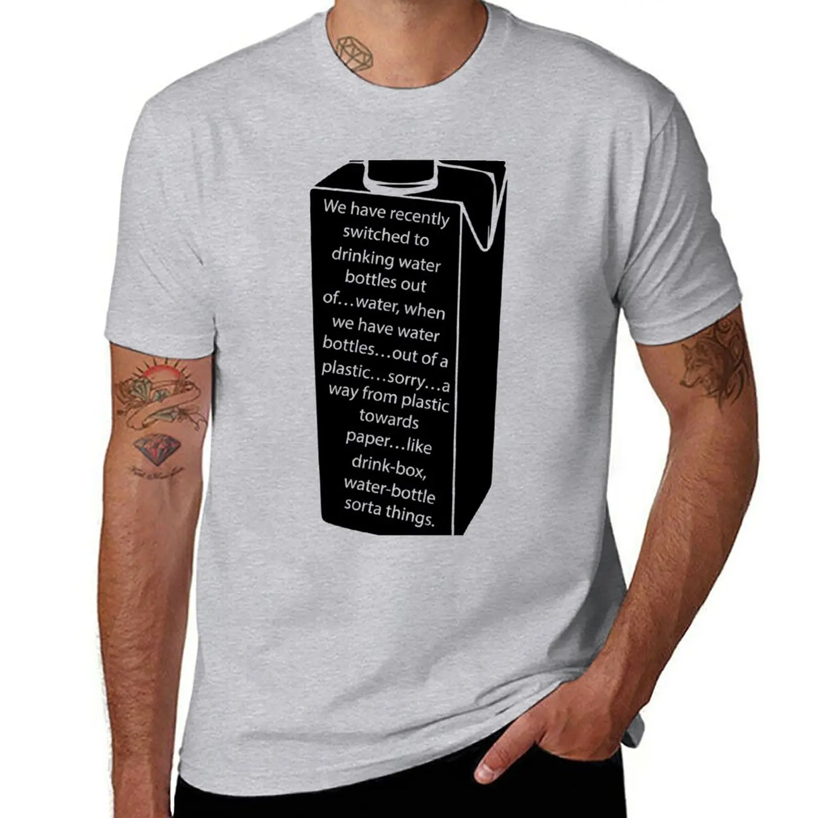 

New Trudeau Drink Box Water Bottle Sorta Thing - Black Version T-Shirt cute clothes vintage t shirt Anime t-shirt men clothes