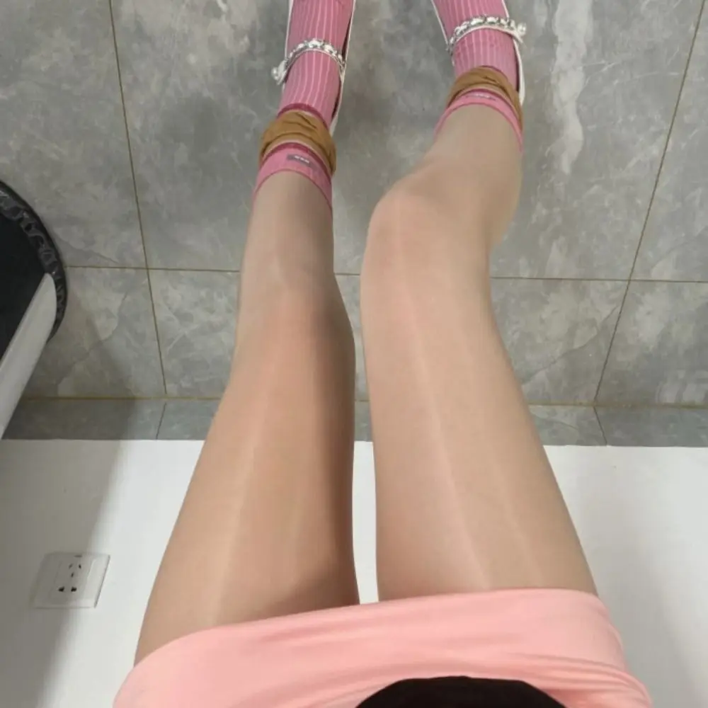 Oil Bright Shimmer Tights 360°Seamless Crotch High Waist Shaping Silk Stockings High-Density Smooth Sheer Pantyhose Party