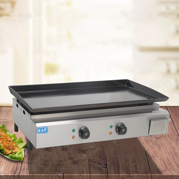 Commercial Kitchen Equipment Electric Tabletop Flat Plate Hamburger Griddle Stainless Steel Cast Iron Grill Griddle For Sale 5