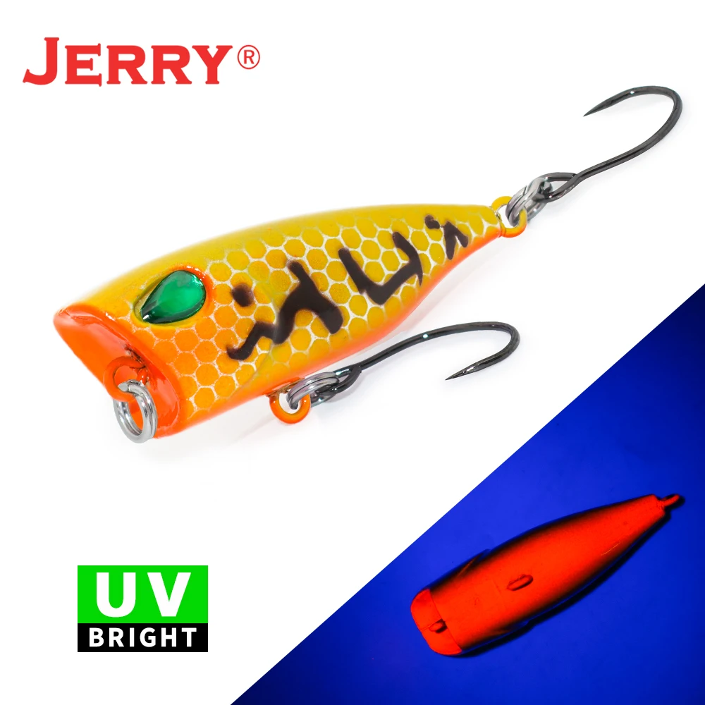 Jerry Stopper Topwater Popper Micro Fishing Lures Freshwater Trout Bass  Artificial Baits 5cm4.3g Floating Plastic UV Baits