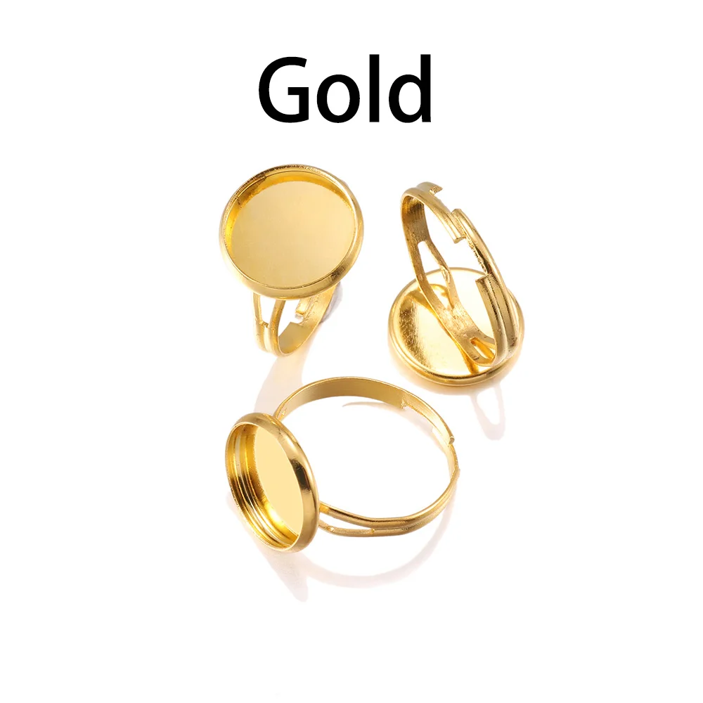 Adjustable Blank Ring Base Set for DIY Jewelry Making - 10 Pieces