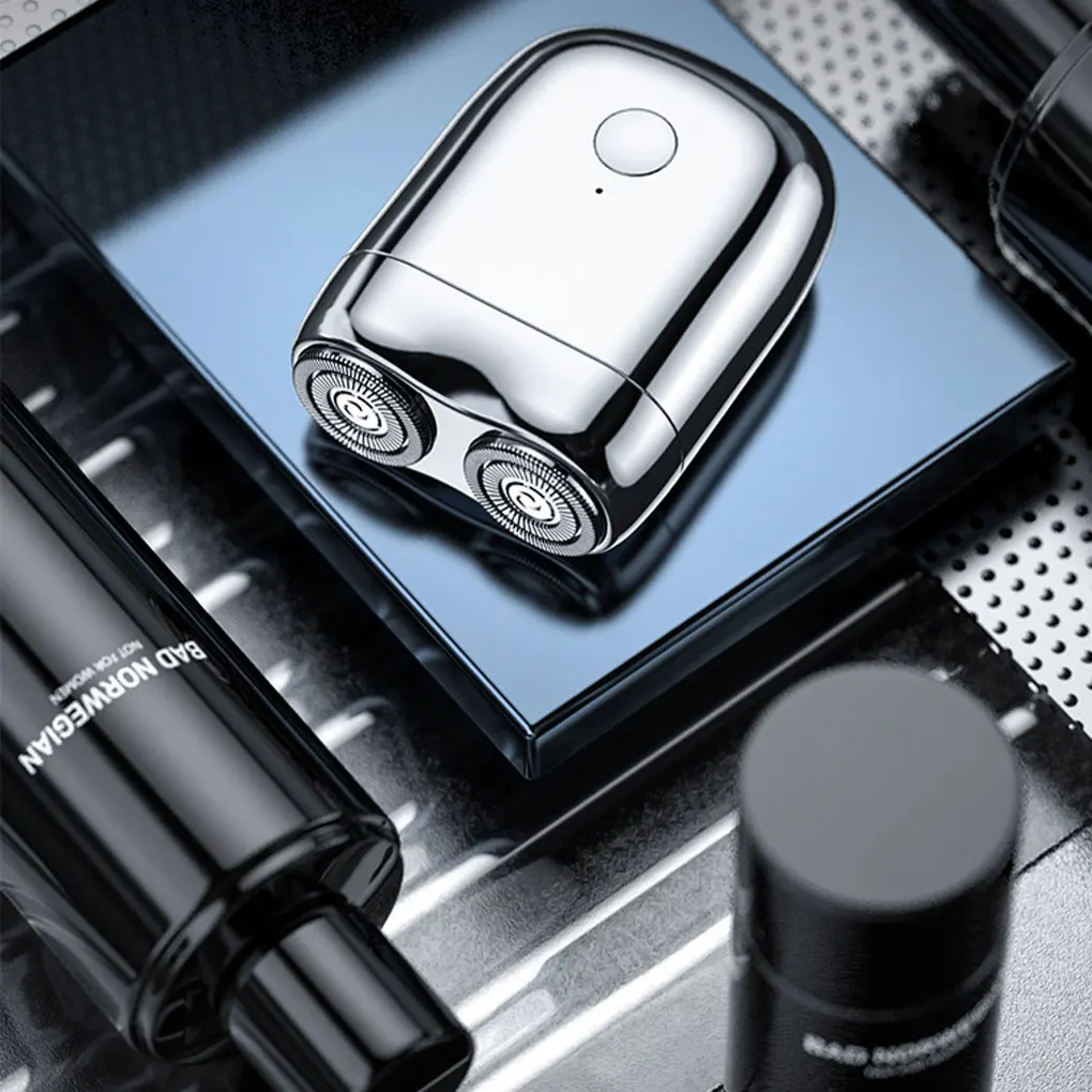 Mini Portable Electric Shave Razor Beard Trimmer Shaver Double Head Men's Beard Razor IPX7 Waterproof Use Pocket