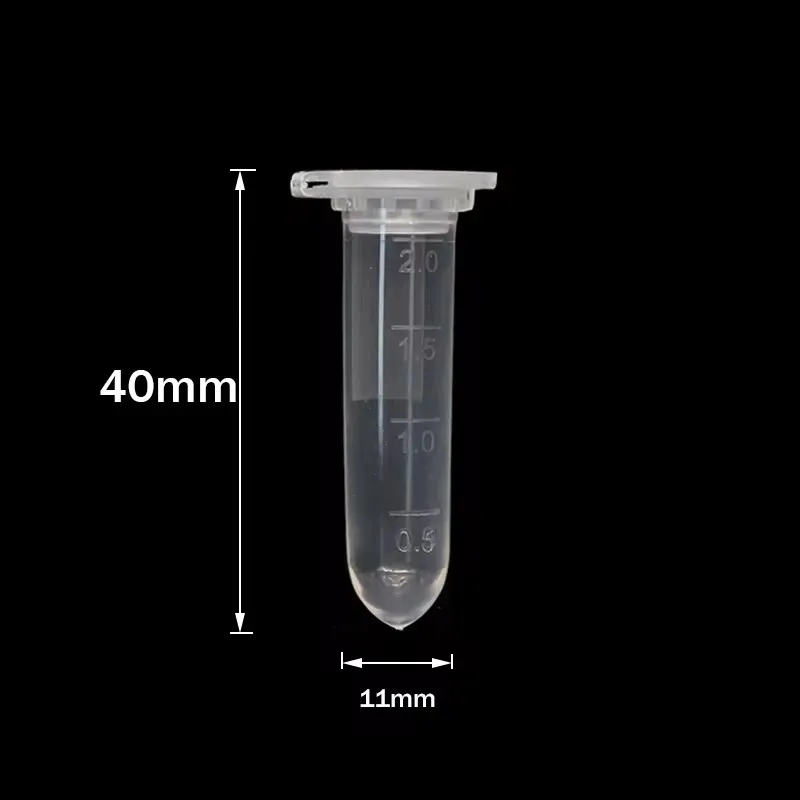2ml Centrifuge Tubes Polypropylene Clear Graduated Mirco Test Tubes Snap Cap Sample Storage Container No-Leak