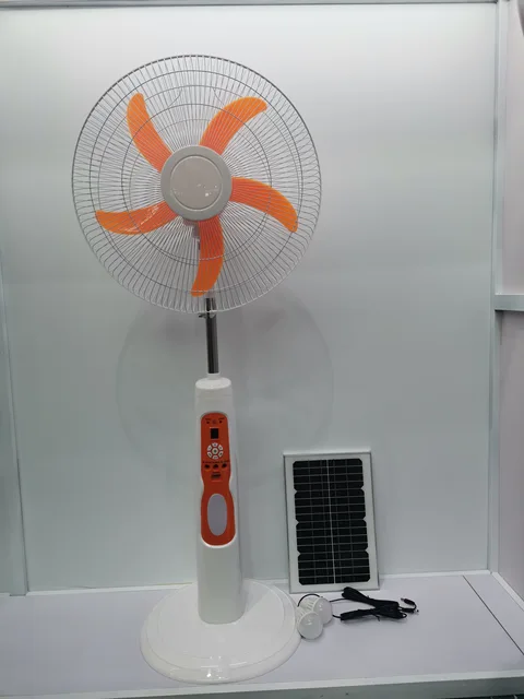 AC/DC 9-Speed Rechargeable Standing Fan with Remote Control Digital Display Solar Powered for Outdoor Use Household Item 3