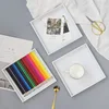Modern Minimalist Bamboo Storage Box, Wooden Tabletop, Cosmetics, Postcard, White Solid Wood Storage Plate 2