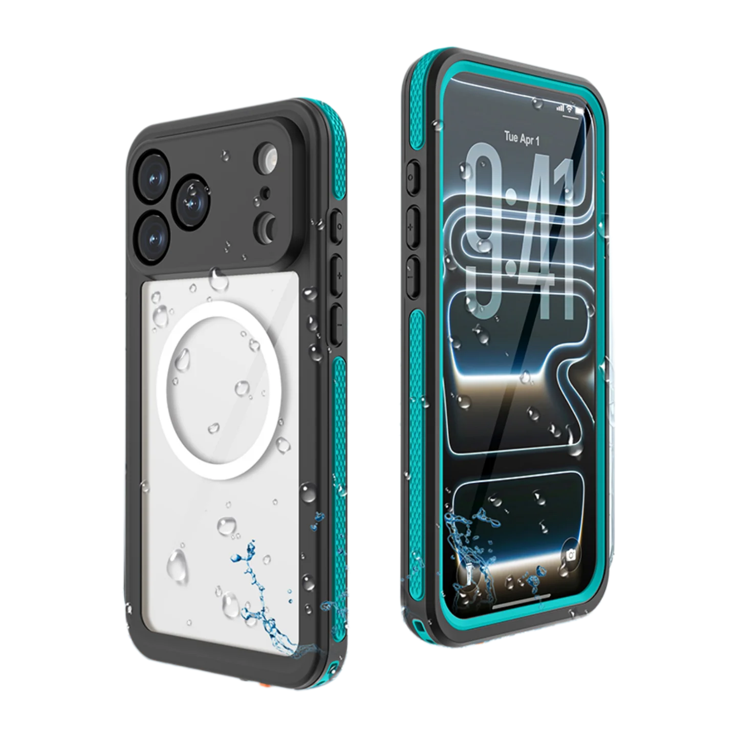 Enhanced Magnetic Waterproof and Shockproof Phone Case with Floating Ring