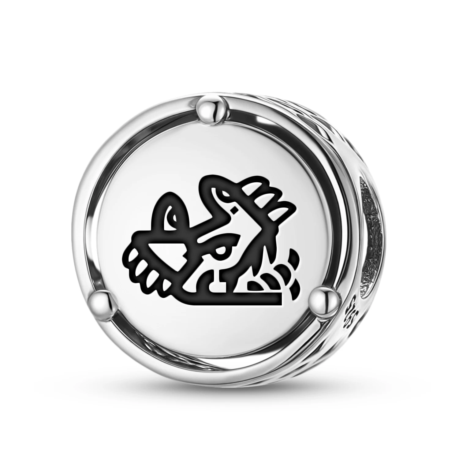 Aztec Cipactli 925er Sterlingsilber-Symbol-Charm, passend für Original-Armbänder, DIY-Schmuck, Zubehör, Familienperle