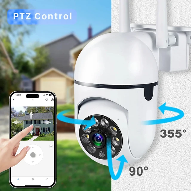 8MP Wifi IP Outdoor Wireless Security Surveillance PTZ Camera 4X Zoom Cameras AI Human Tracking Two-way Audio HD Night Color Cam 5