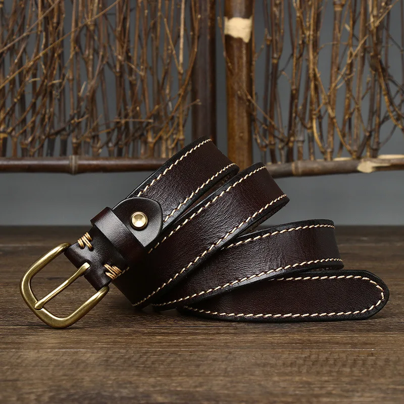 brown belt women 2.8cm Width Women Belt Designer Female Belt Genuine Leather Belts Cowskin Strap Pin Buckle Belts Fancy Vintage for Jeans wide belts