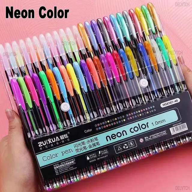 48 Colors Flash Pen Painting Mark Fluorescent Color Pens for Note Taking  Set School Correction Supplies - AliExpress