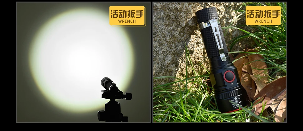 Pocketman LED Flashlight Portable Camping Flashlights Zoomable Torch Waterproof Torches Use 18650 Battery rechargeable flashlights