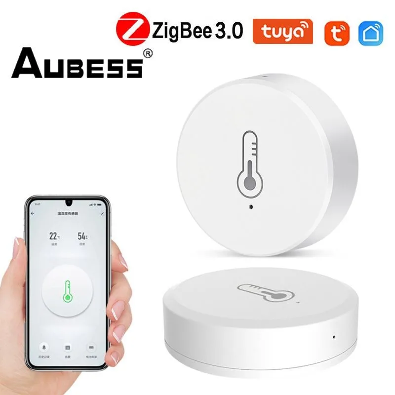 

Tuya ZigBee Smart Temperature And Humidity Sensor Work With Zigbee Gateway Hub Via Alexa Google Home SmartLife/Tuya App Control