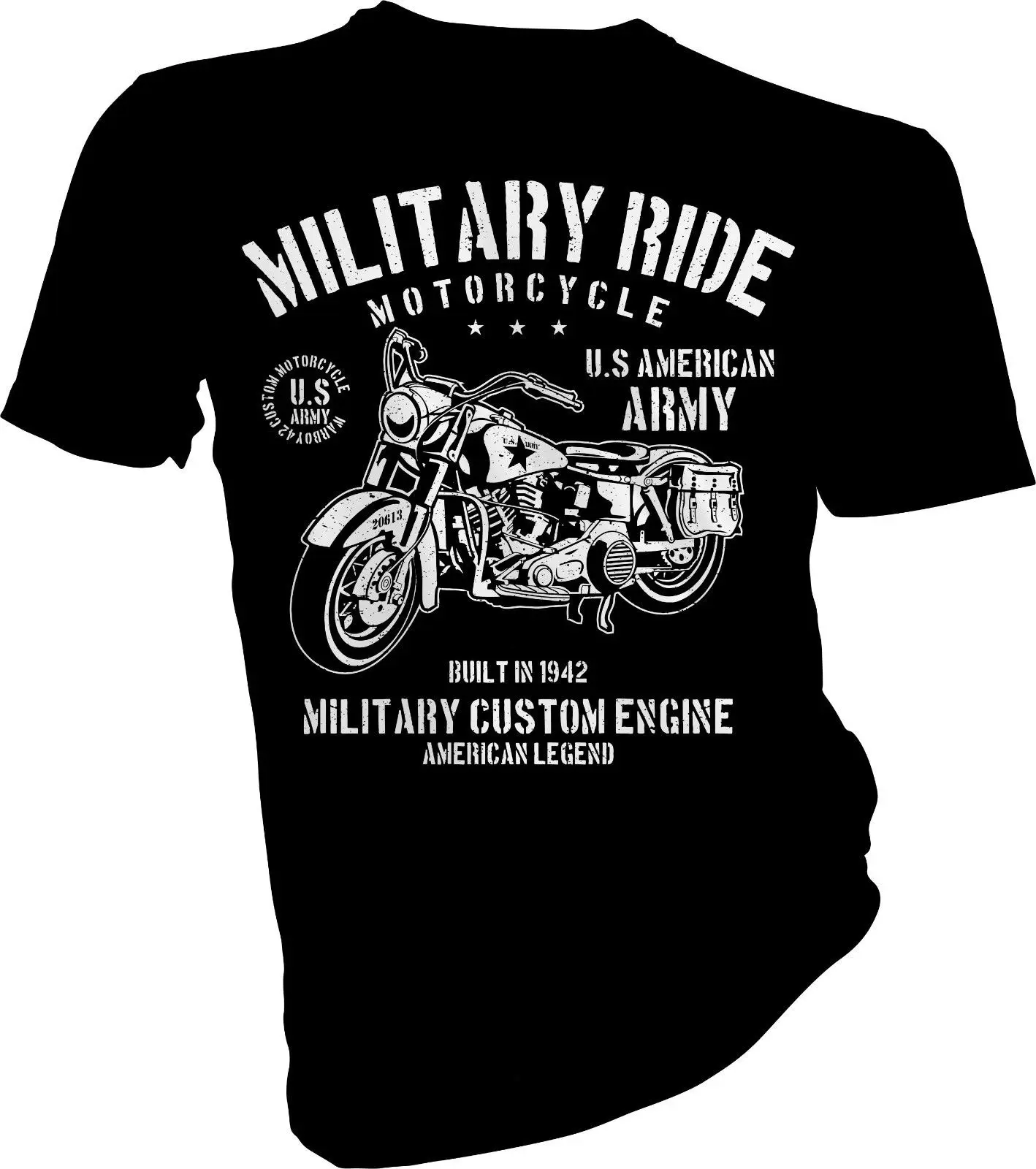 

Military Ride, Biker, Bike, America, Army Motorcycle Club T-Shirt 100% Cotton O-Neck Short Sleeve Casual Mens T-shirt Size S-3XL