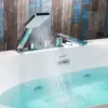 Whirlpool Water Jetted and Air Bubble Freestanding Heated Soaking Combination Bathtub with Faucet Air Massage 5