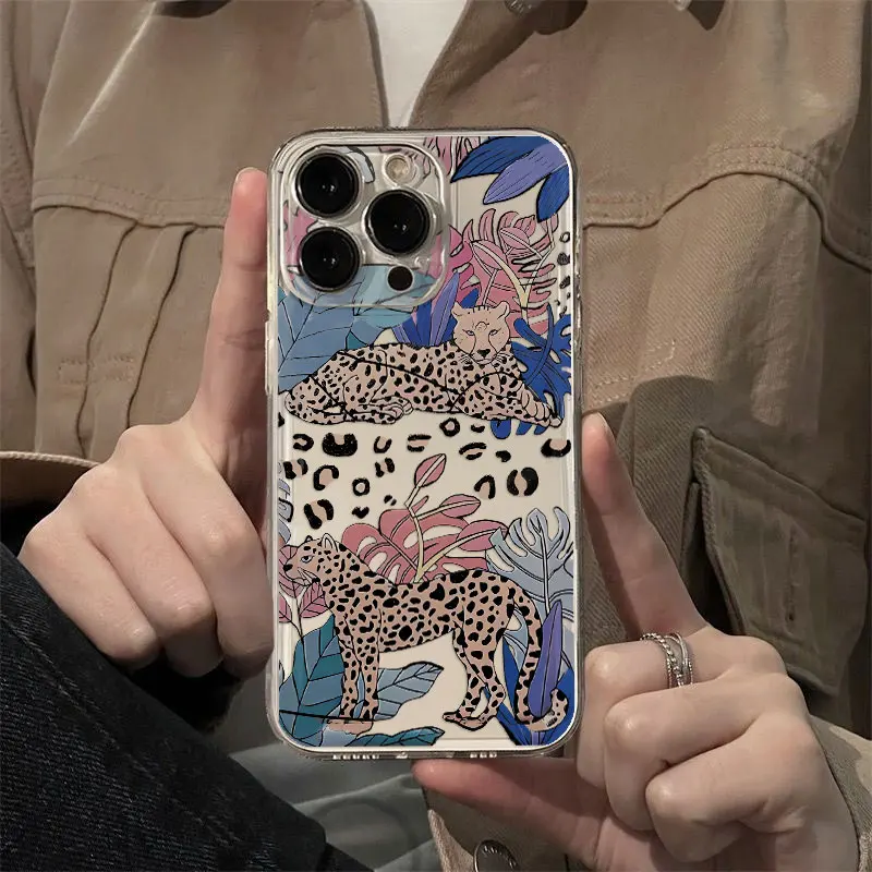 Chic Pink Leopard Soft TPU Phone Case – Clear, Stylish Design