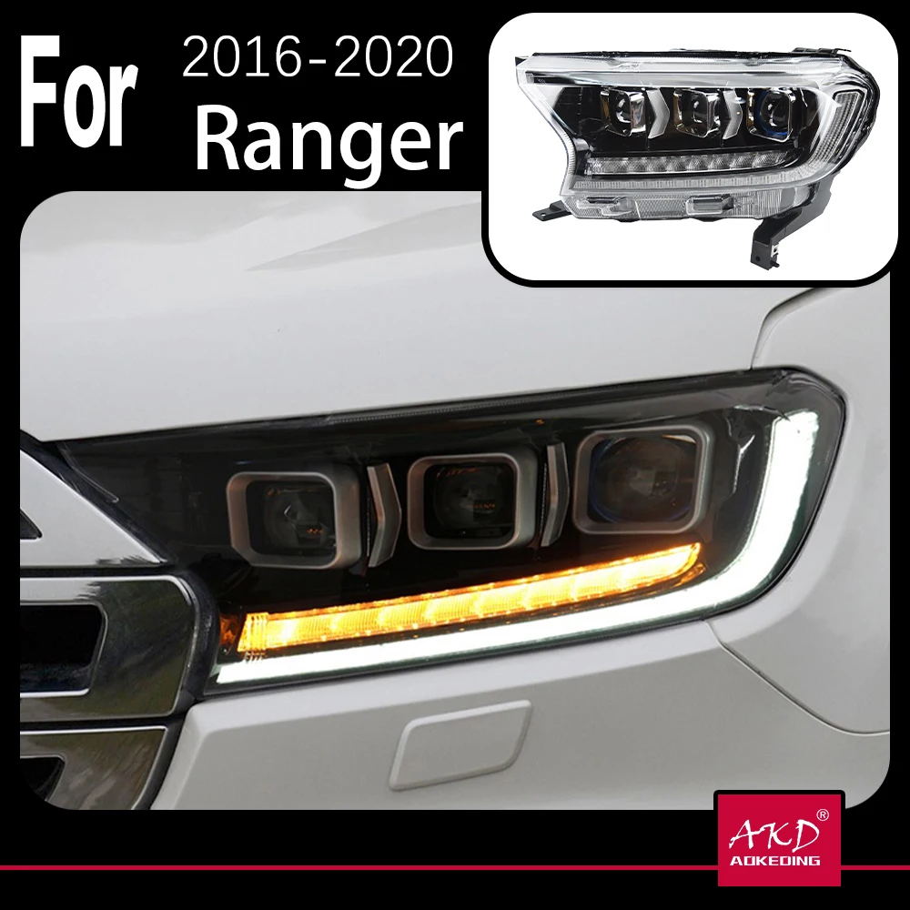 

Модель автомобиля AKD для Ford Everest, фары 2016-2020 Ranger, светодиодная фара, головная лампа, ДХО, светодиодная фара, автомобильные аксессуары