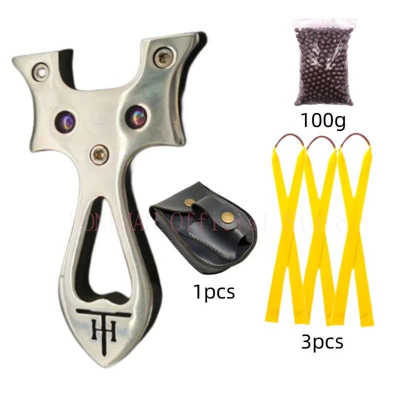

New High-precision High-Power Stainless Steel Slingshot Outdoor Hunting Competition tool Rapid Fire Catapult