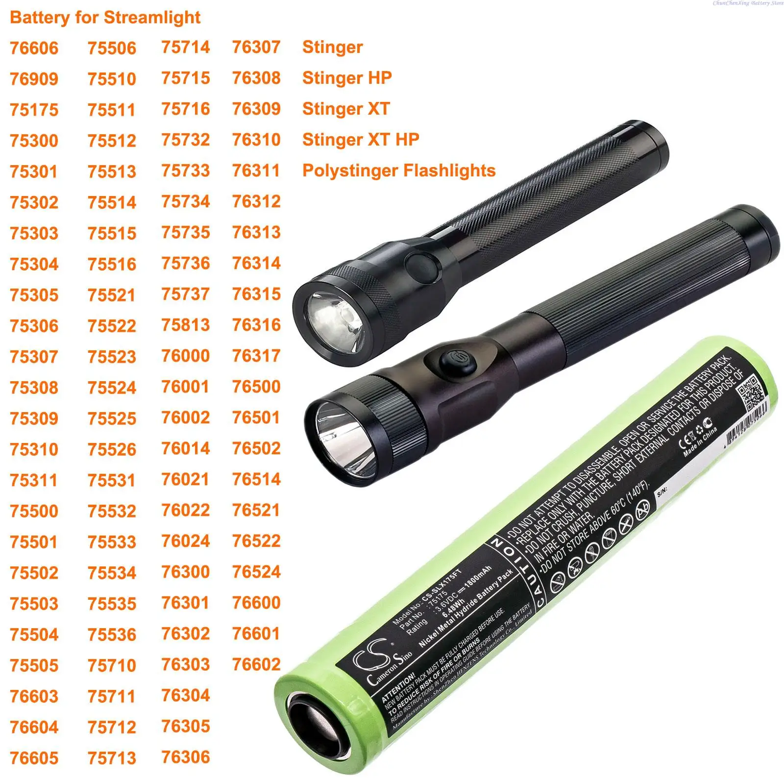 

Аккумулятор OrangeYu 1800 мАч для Streamlight 75501,75502,75503,75504,75505,75506,75510,75511,75512,75513,75514,75515,75516