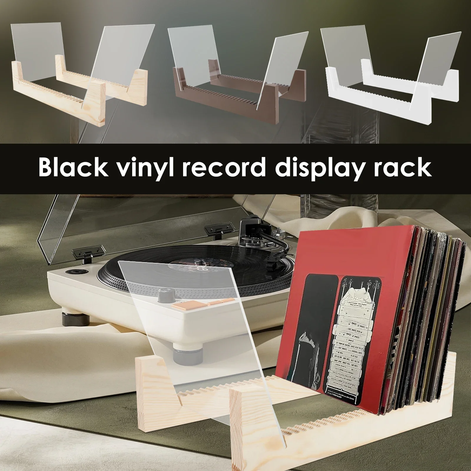 Vinyl Record CD Storage Rack Wood Magazine Album Display Stand Large Capacity Deskop Holder for Home Art Collection Decor NEW 6