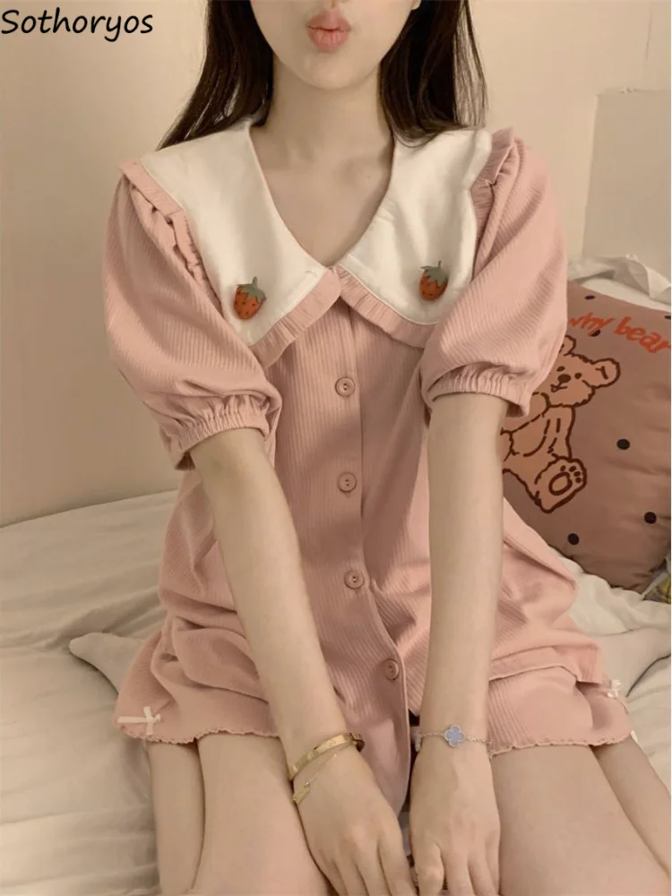 

Pajama Sets Women Kawaii Japanese Style Summer Chic Basic Lounge Female Stylish Schoolgirl Hot Sale Sleepwear Soft Breathable