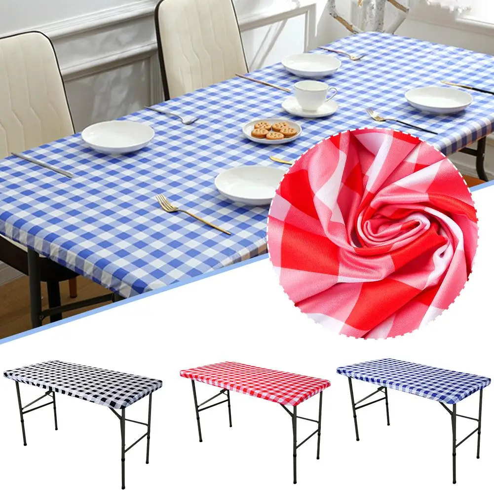 

Olanly Rectangle Table Cover Elastic Waterproof Table Covers Fitted Vinyl Tablecloth For Home Party Camping Table Cloth Out O8Z8