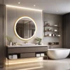 LUVODI 32Inch Waterproof Gold Frame Bathroom Mirror with LED Lights Illuminate Wall Vanity Mirror 3 Color Dimming Quick Defog 3