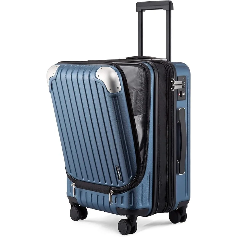 

20” Expandable Hardside Carry on Suitcase , ABS+PC Harshell Spinner Small Luggage with TSA Lock - Blue, 20-Inch Carry-On