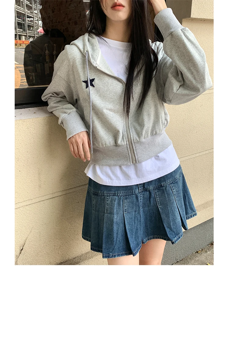 tonngirls harajuku hoodie feminino retro impressão estrela bonito hoodies recortados vintage camisolas euphoria outono inverno streetwear