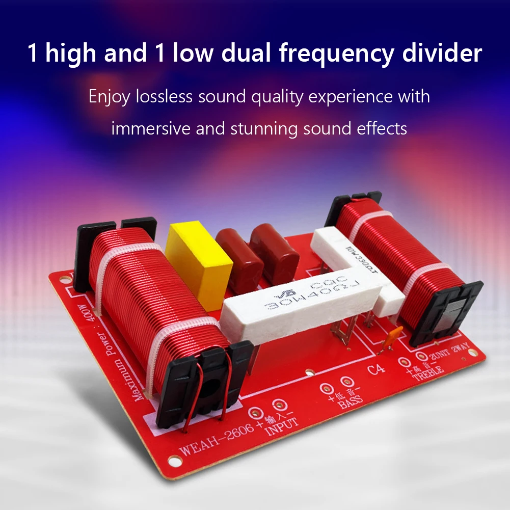 400W 2 Ways Speaker Crossover Treble Bass Filter Frequency Divider 3200Hz for Stages Speaker Home Theater DIY