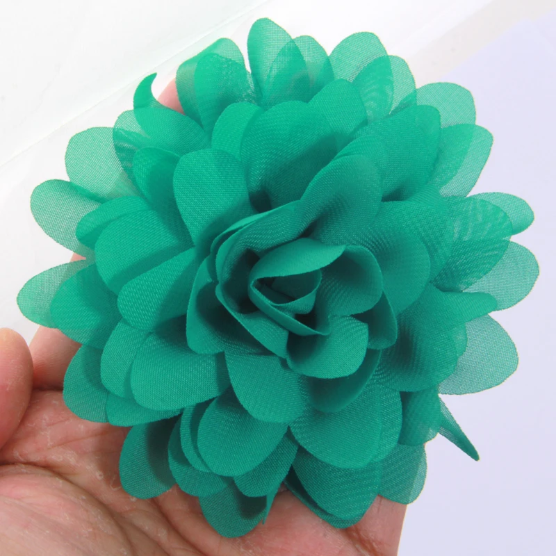 10 Stück 10 cm Chiffon-Stoffblumen für Babys, Haarschmuck, Stirnbänder, Hochzeitseinladung, Kleid, Hut, Dekoration, ohne Clip – Detail 7