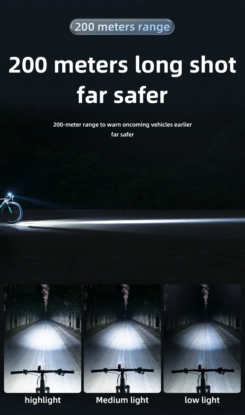 ROCKBROS Bicycle Light 600LM Type-C Charging Bike Headlight Handlebar Front Lamp IPX6 Waterproof Bike Light MTB Bike Accessories