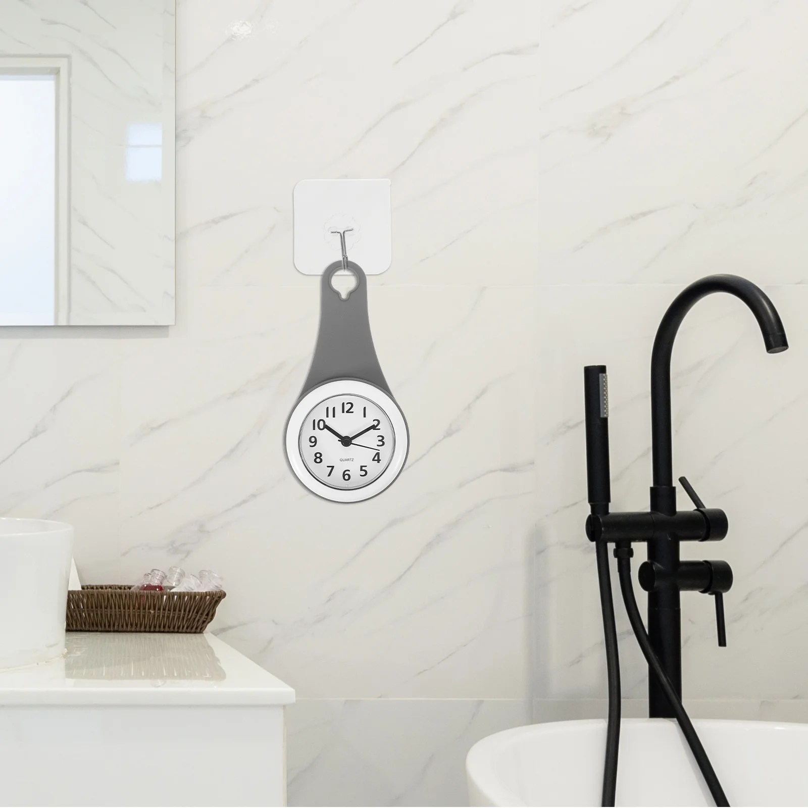 Description Picture 5 of itemSuction Cup Wall Clock Bathroom Shower Waterproof Alarm Digital Timer Mute Silent Vanity Desk Kitchen Timepiece Decor Accessory