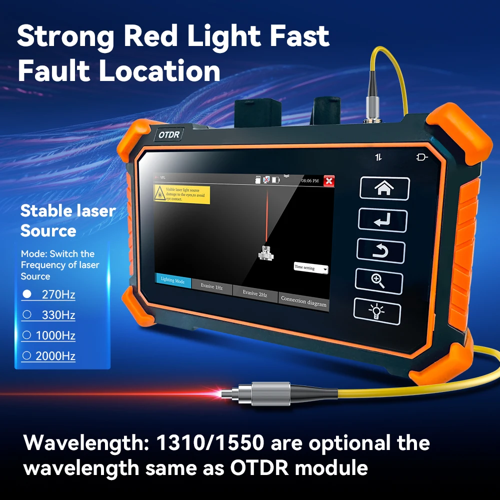 NOYAFA Active fibe Fiber Optic Reflectometer 150km OTDR Tester VFL OLS OPM Event Map 24/26dB Fiber Tester Cable