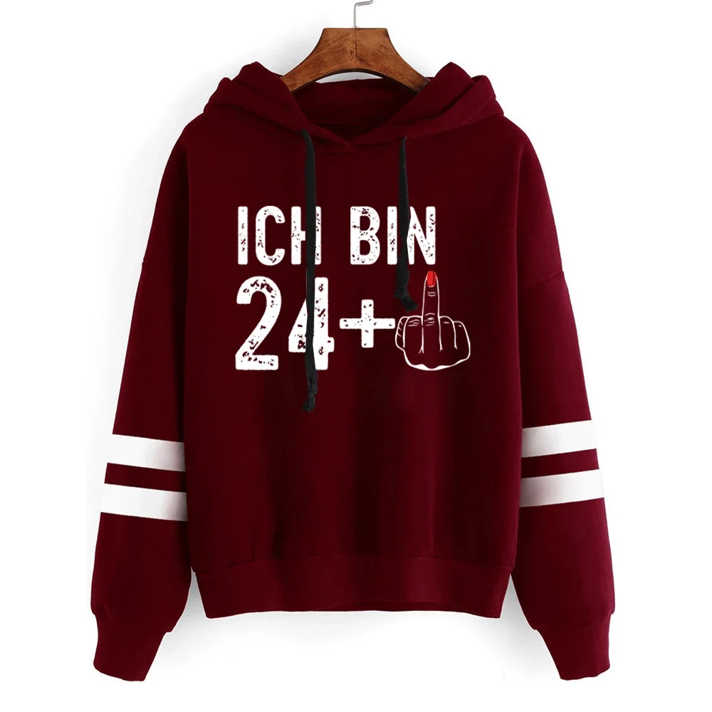 

ICH BIN 24 Plus Print Sweatshirt Harajuku Korean Style Pullover Hoodie Men Streetwear Hip Hop Oversized Hoodies Women Clohting