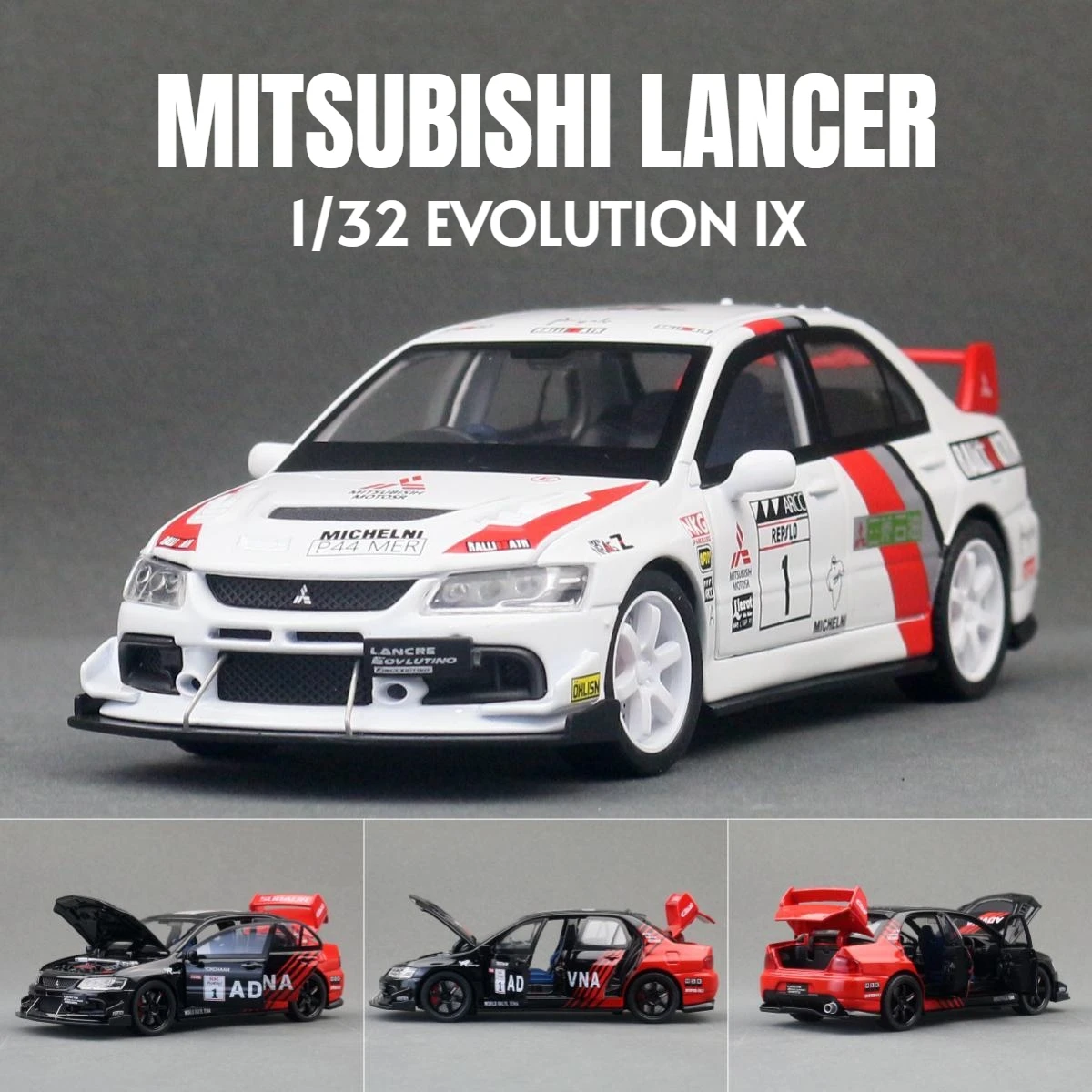 1/32 Mitsubishi Lancer EVO Final Edition JDM Racing Toy Car