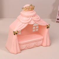 Mini lit de princesse pour maison de poupée, modèle de meubles de chambre à coucher, décoration, accessoires de maison de poupée, jouets de simulation, 1/12 4
