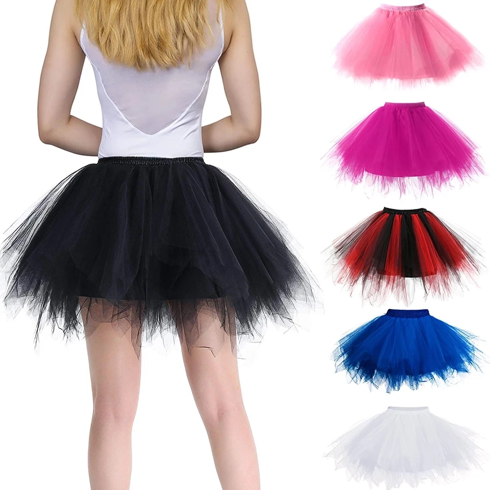

Party Princess Midi Fairy Tulle Skirt Pleated Dance Tutu Skirts Womens Lolita Petticoat Jupe Tulle Femme Puffy Skirts Adult