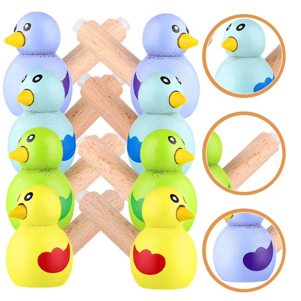 

8 Pcs Whistle Wooden Playset Small Toys Kids Train for Adorable Bird Whistles Child Call Portable