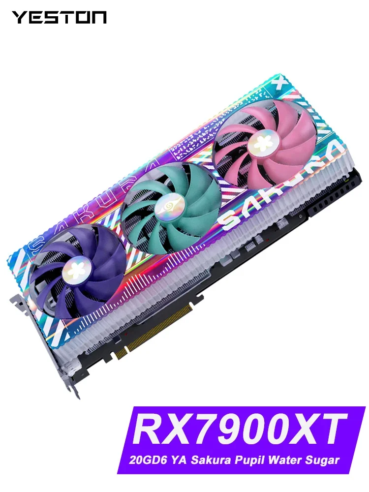 Yeston-Gaming GPU rgbグラフィックカード、amd RX7900XTX-24GD6