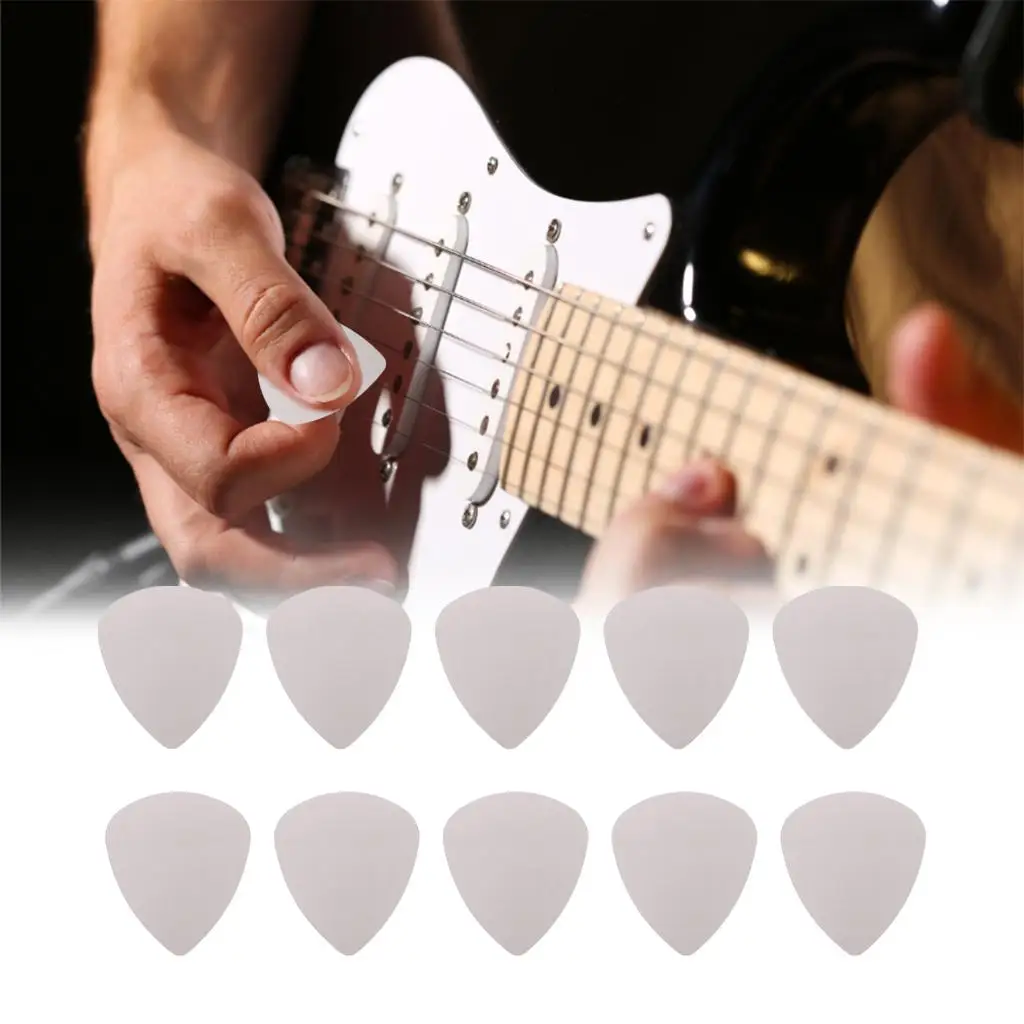 10x Guitar Picks Stainless Steel Thumb Protectors Parts Set Plectrum for Acoustic Guitar