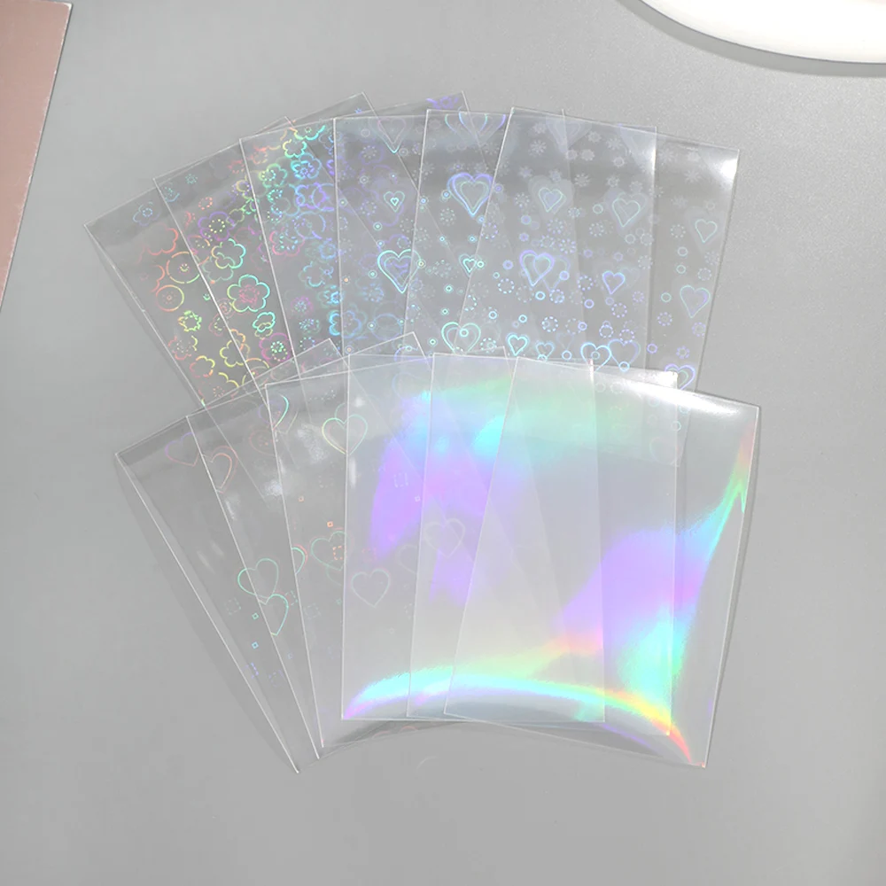 50Pcs/pack INS Toploader Glittery Love Heart Photocard Sleeves Korean Idol Photo Cards Protective Cover Photos Card Protector 4