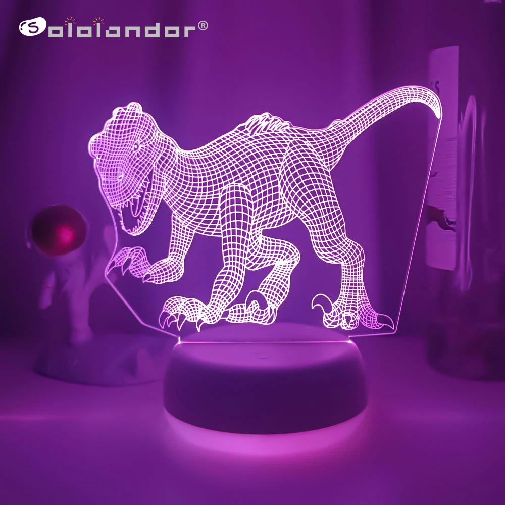 

Новейший динозавр 3D иллюзия Лампа 7 цветов Изменение Дистанционное Сенсорное светодиодное ночное освесветильник дети Lampara детский спящий Декор Рождественская вечеринка подарки