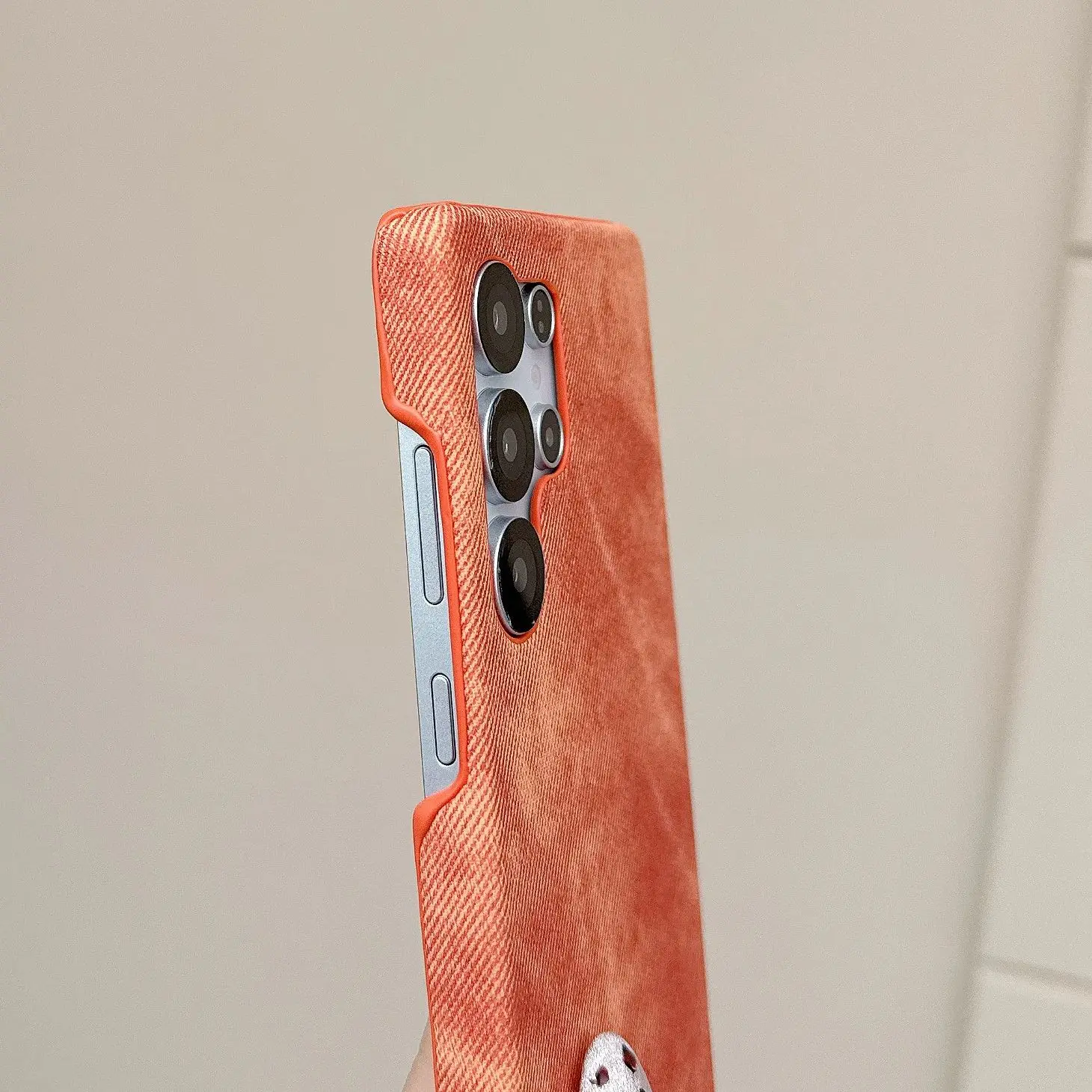 Washed Color Denim Leather Bumper Phone Case - Fashion Matte Slim Design