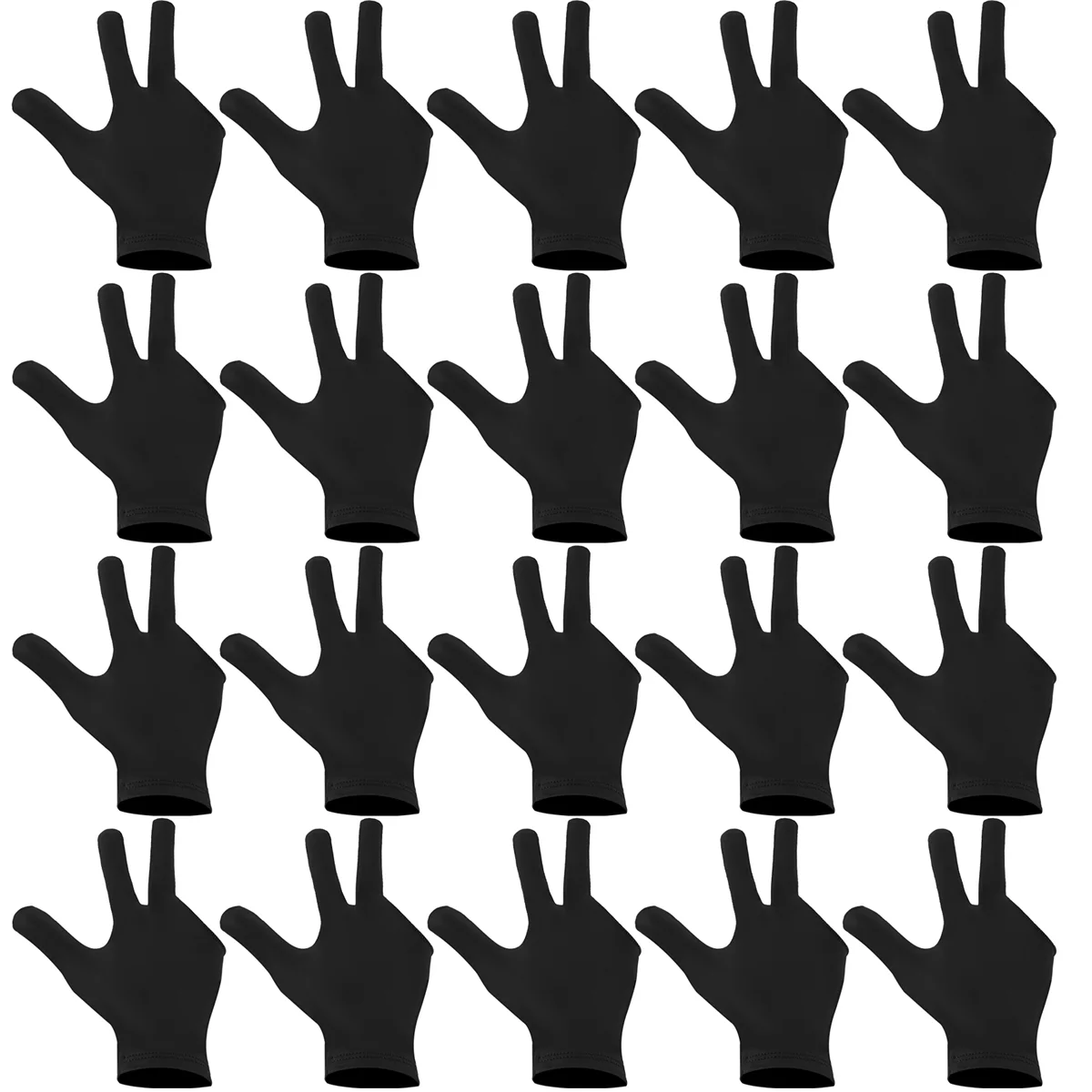통기성 당구 장갑, 스누커 왼손 오른손 장갑, 3 손가락 큐 장갑, 여성 남성 당구 액세서리, 20 개
