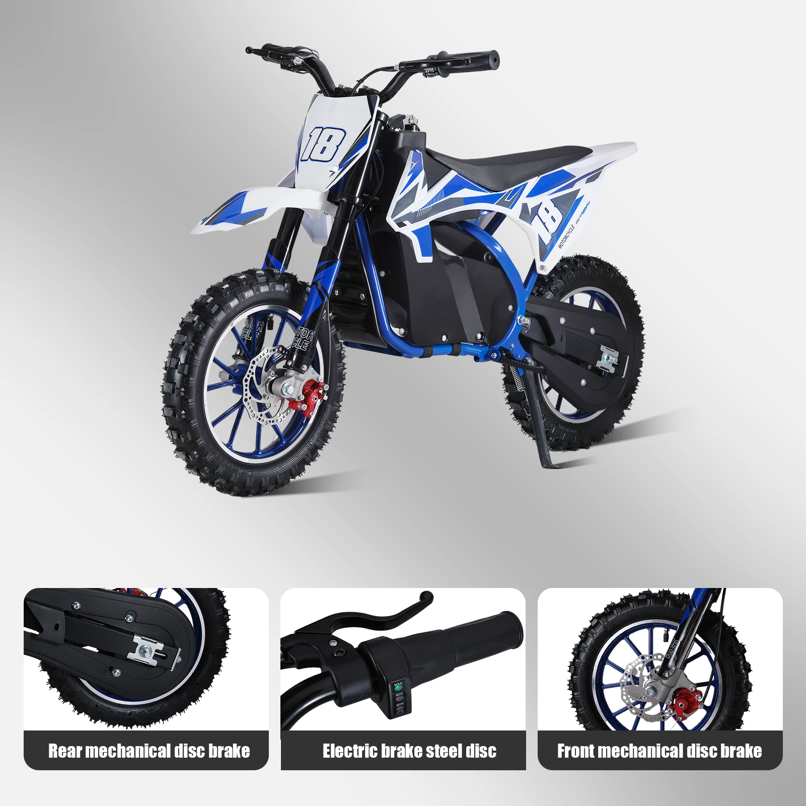 Dirt Bike, Kids Electric Motocross Bike, Off Road Mini Motorcycle, Electric Pocket Motorbike with High-Performance Motor