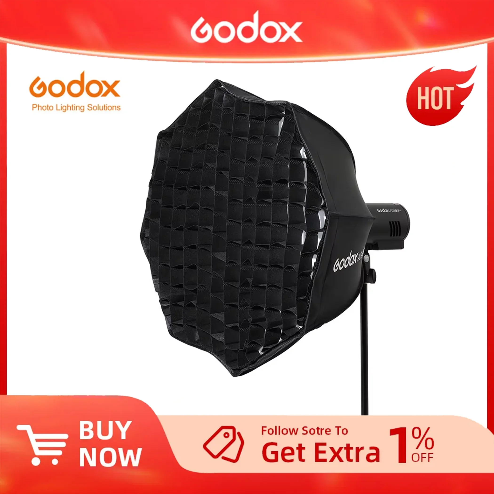 60cm 고독스 AD-S60S 실버 딥 파라볼릭 소프트박스 (허니컴 그리드 포함)..