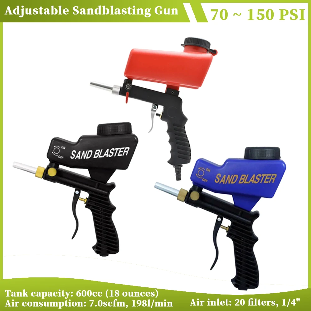 Sandblasting Gun Sand Blaster Machine Gravity Small Handheld Pneumatic Gun  Set