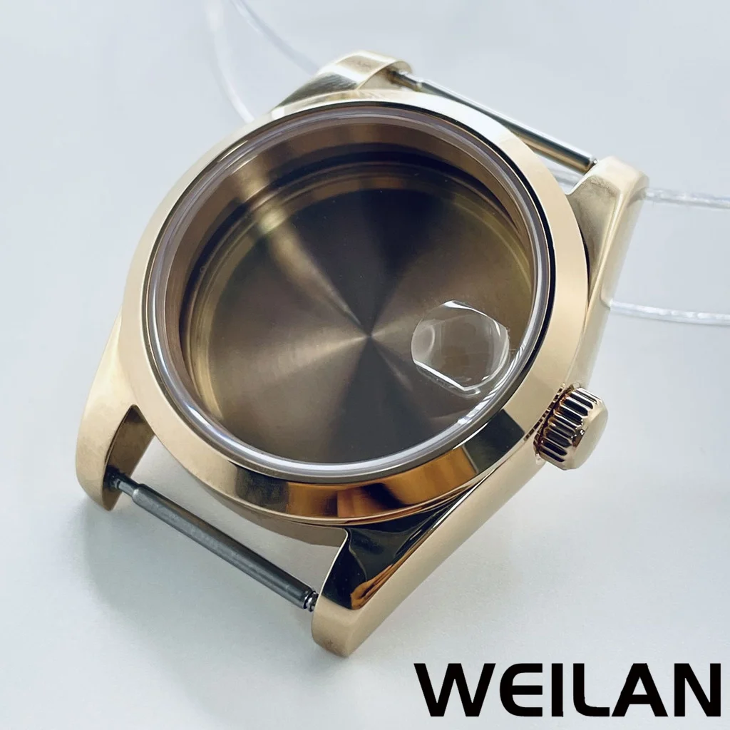 Rose Gold and Silvery Waterproof Watch Case with Sapphire Crystal
